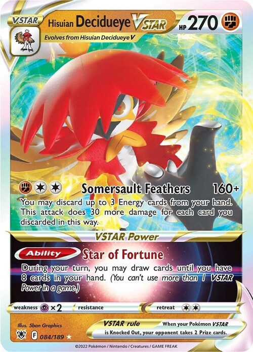 Hisuian Decidueye VSTAR Card Front