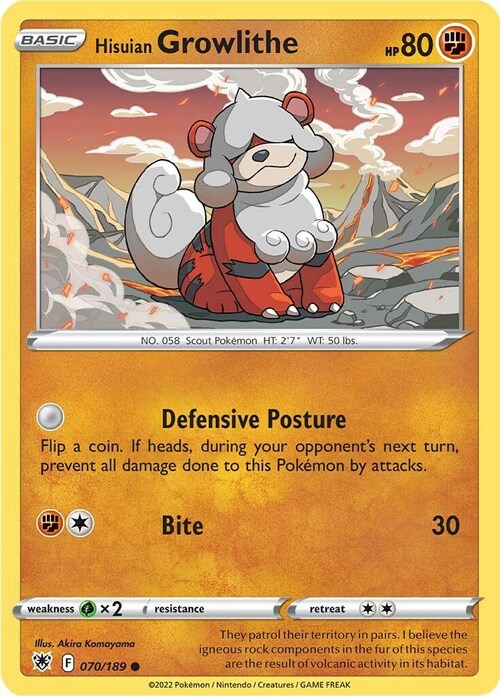 Hisuian Growlithe Card Front