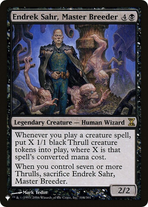 Endrek Sahr, Master Breeder Card Front