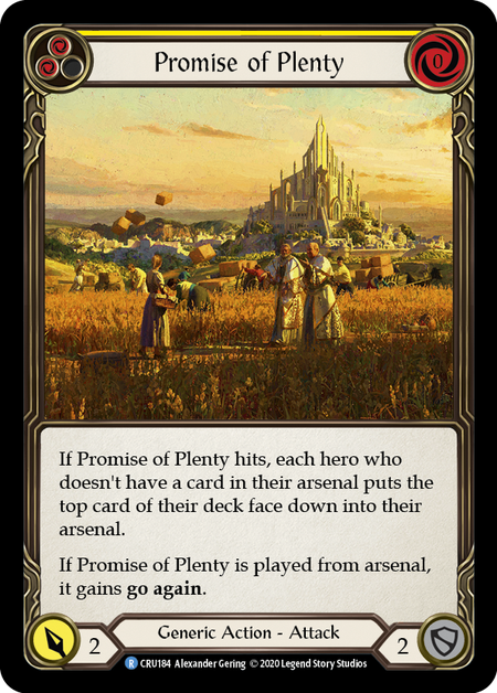 Promise of Plenty - Yellow Card Front