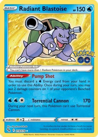 Radiant Blastoise Card Front