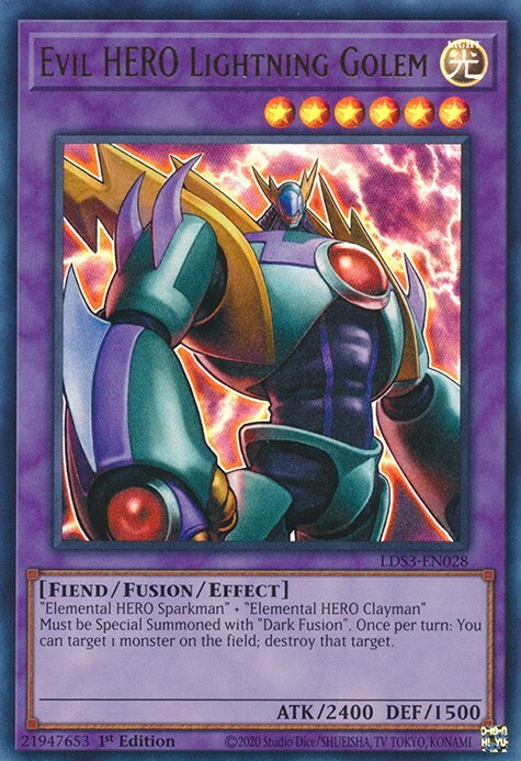 Evil HERO Lightning Golem Card Front