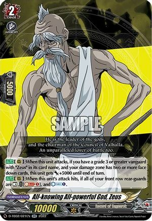 All-knowing All-powerful God, Zeus Card Front