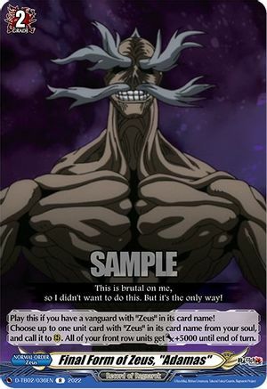 Final Form of Zeus, "Adamas" Card Front