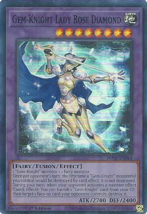 Gem-Knight Lady Rose Diamond Card Front