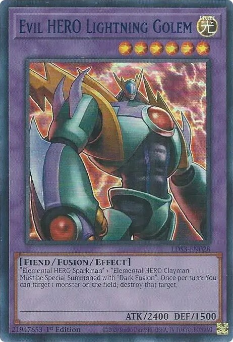 Evil HERO Lightning Golem Card Front