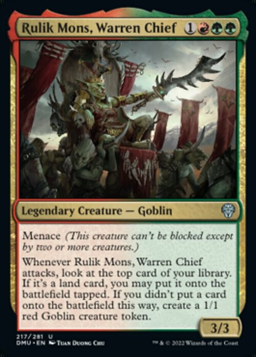 Rulik Mons, Warren Chief Card Front