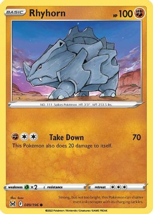 Rhyhorn Card Front