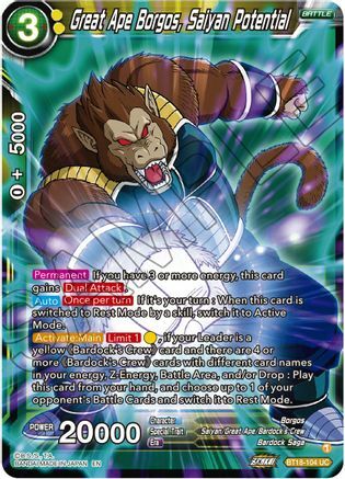 Great Ape Borgos, Saiyan Potential Card Front