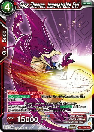 Rage Shenron, Impenetrable Evil Card Front