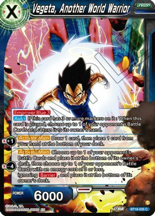 Vegeta, Another World Warrior Card Front