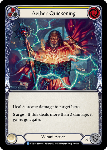 Aether Quickening - Yellow Card Front