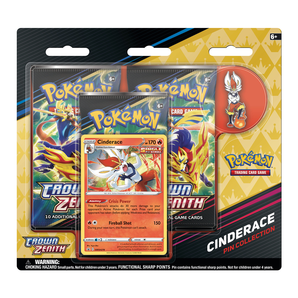 Crown Zenith Pin Collection | Cinderace 3-Pack Blister