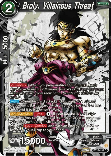 Broly, Villainous Threat Card Front