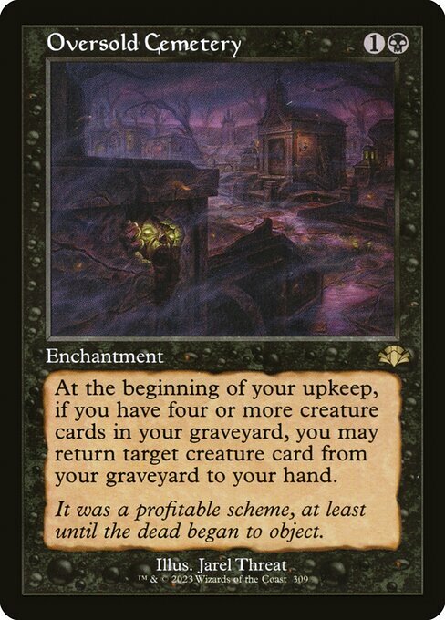 Oversold Cemetery Card Front