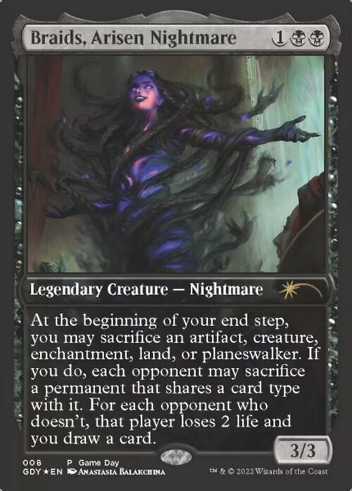 Braids, Arisen Nightmare Card Front