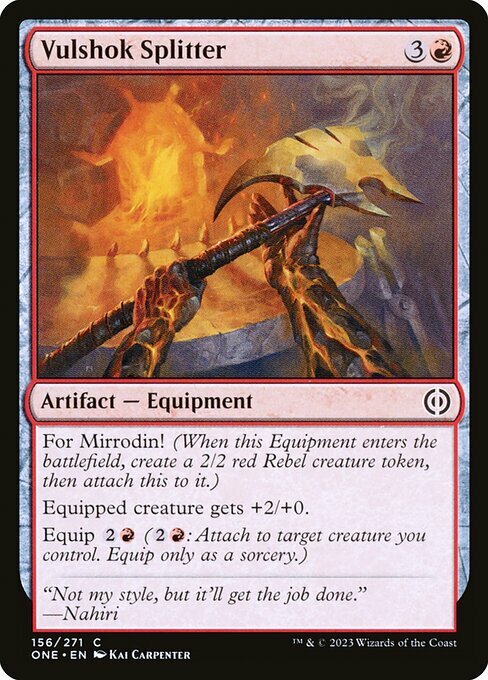 Vulshok Splitter Card Front