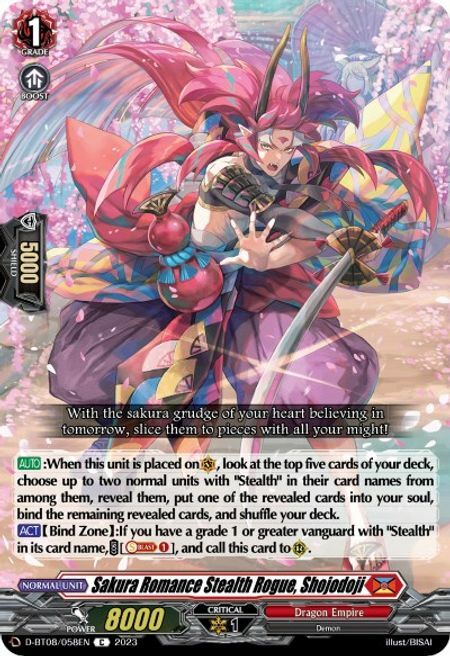 Sakura Romance Stealth Rogue, Shojodoji Card Front