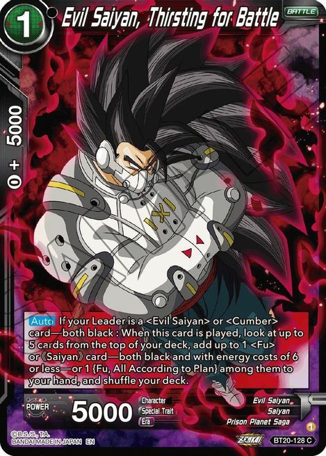 Evil Saiyan, Thristing for Battle Card Front