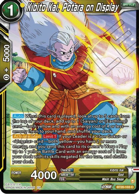 Kibito Kai, Potara on Display Card Front