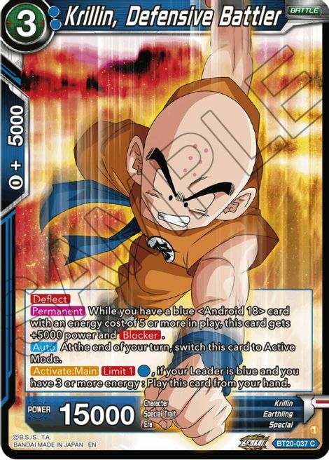 Krillin, Defensive Battler Card Front