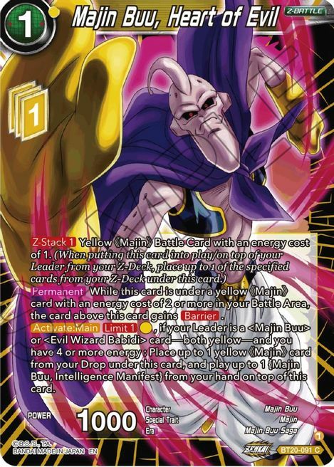 Majin Buu, Heart of Evil Card Front