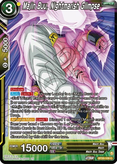 Majin Buu, Nightmarish Glimpse Card Front