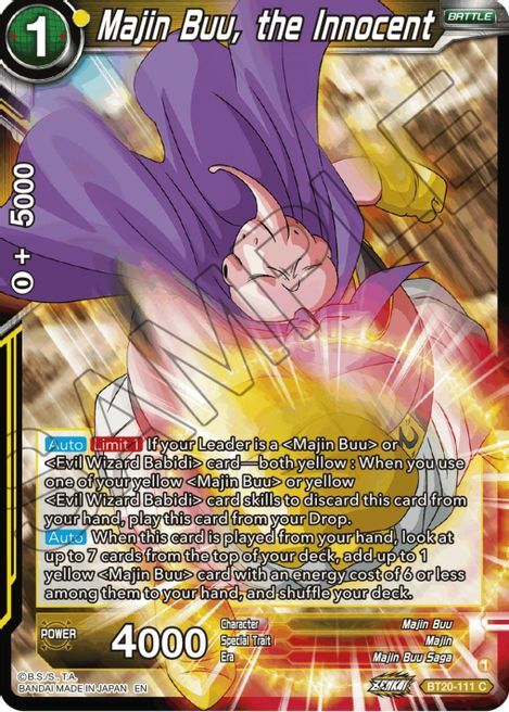 Majin Buu, the Innocent Card Front