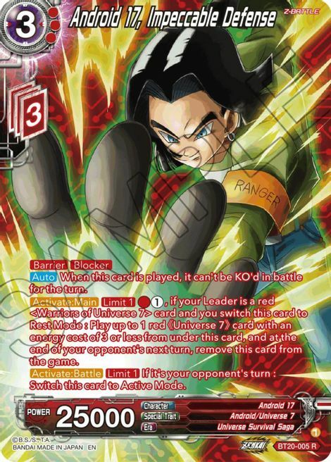 Android 17, Impeccable Defense Card Front