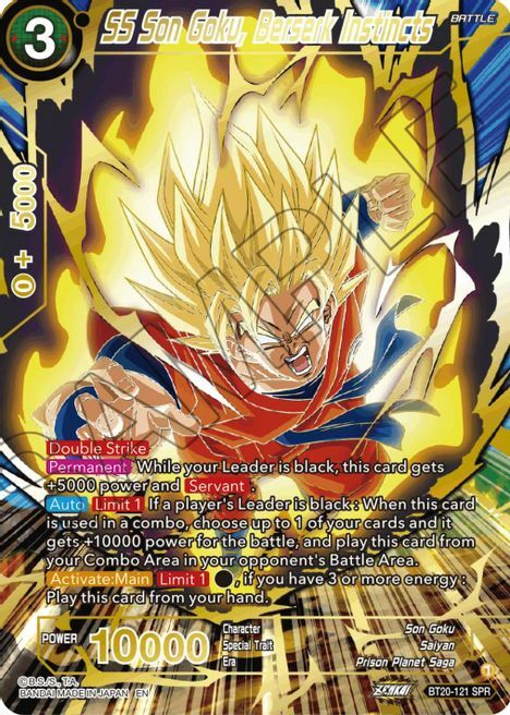 SS Son Goku, Berserk Instincts Card Front