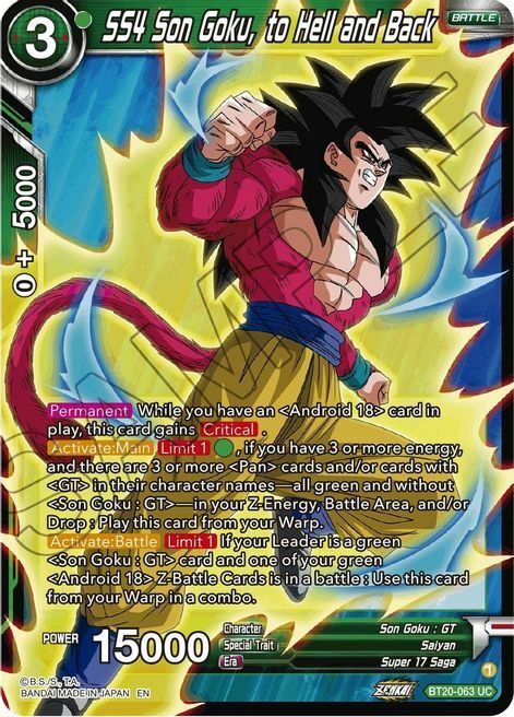 SS4 Son Goku, to Hell and Back Card Front