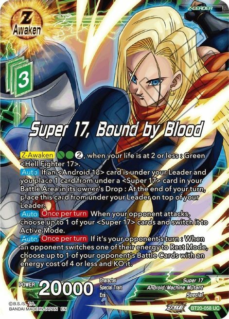 Super 17, Bound by Blood Card Front