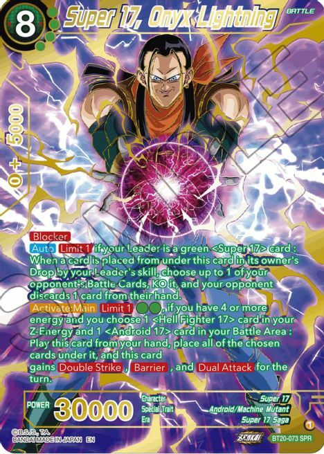 Super 17, Onyx Lightning Card Front