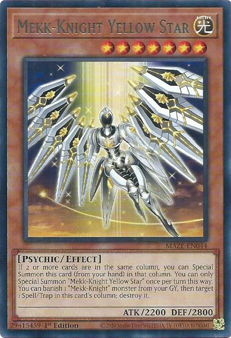 Mekk-Knight Yellow Star Card Front