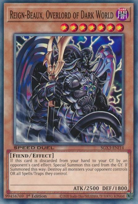 Reign-Beaux, Overlord of Dark World Card Front