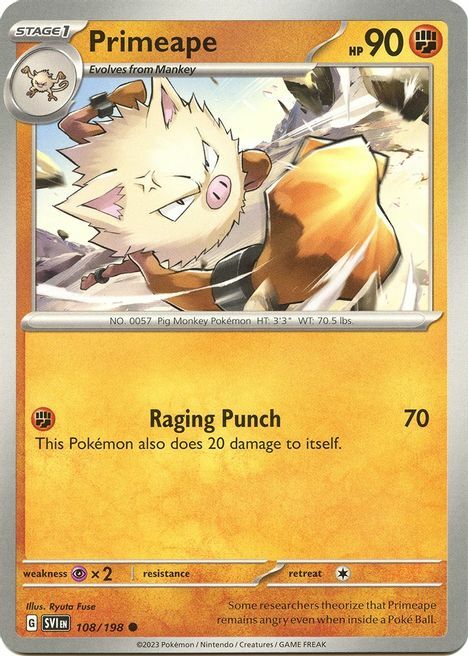 Primeape Card Front