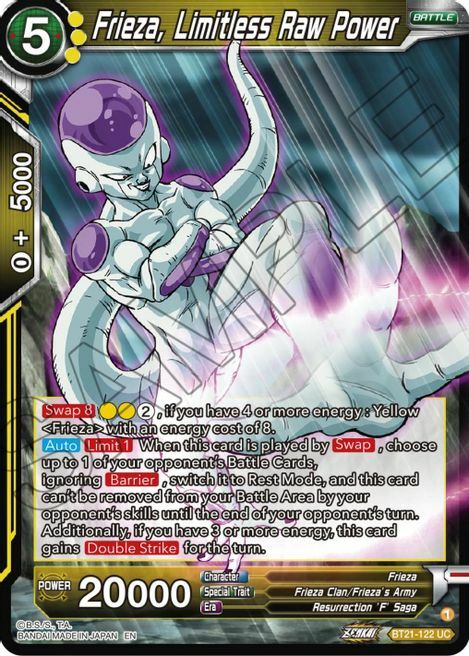 Frieza, Limitless Raw Power Card Front