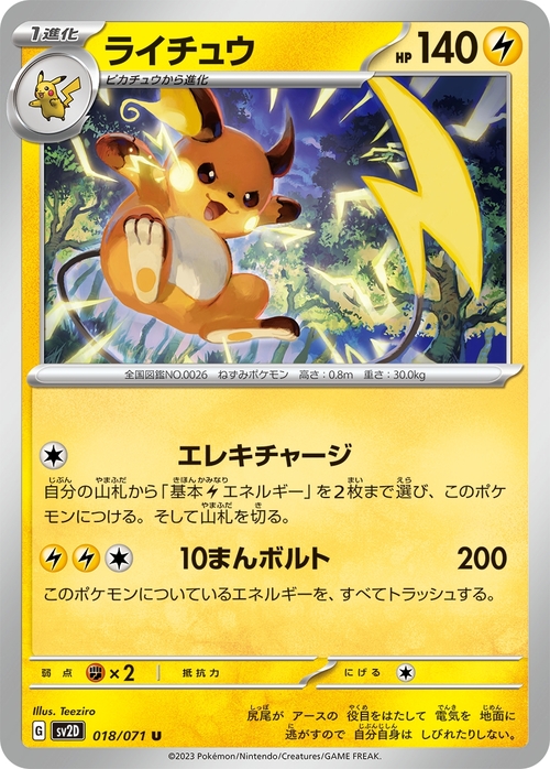 Raichu Card Front