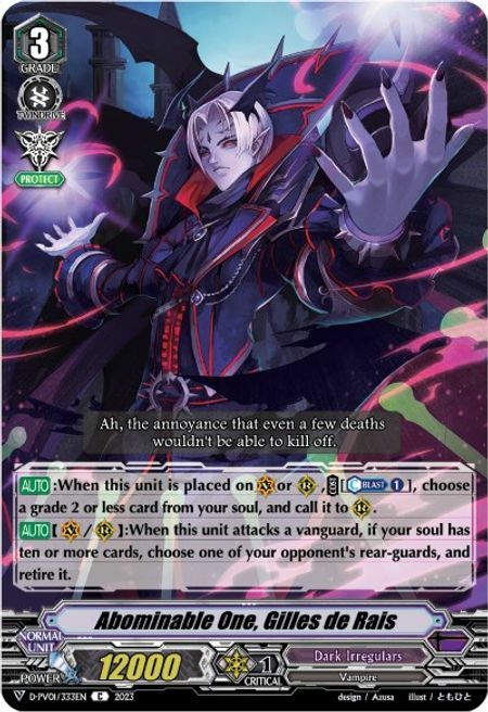 Abominable One, Gilles de Rais Card Front