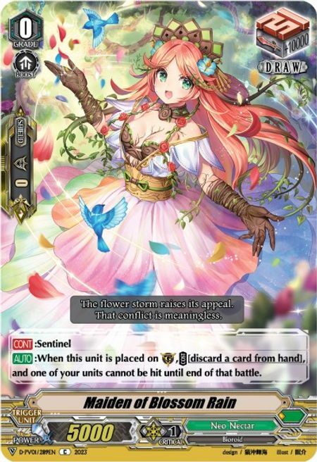 Maiden of Blossom Rain Card Front