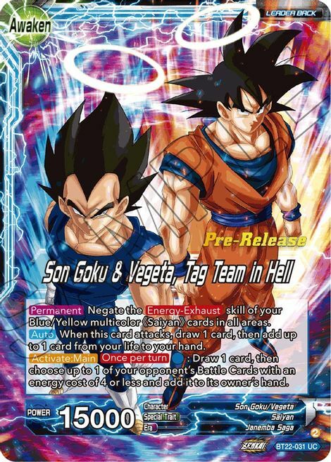 Son Goku // Son Goku & Vegeta, Tag Team in Hell Card Front