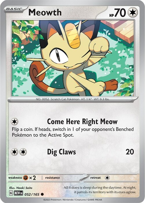 Meowth Card Front