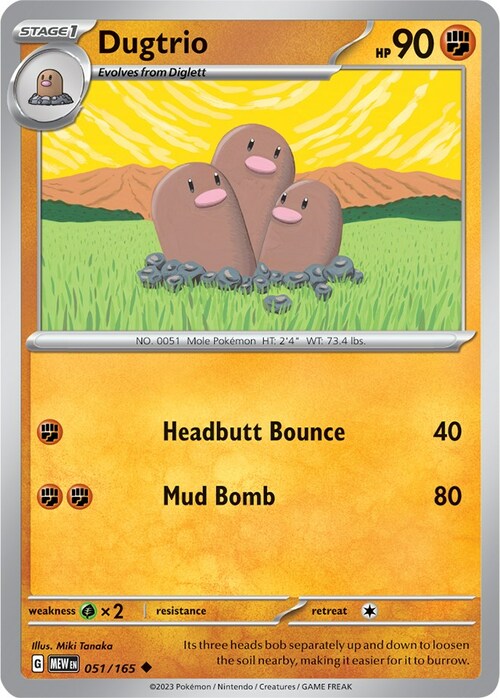 Dugtrio Card Front