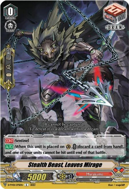 Stealth Beast, Leaves Mirage Card Front