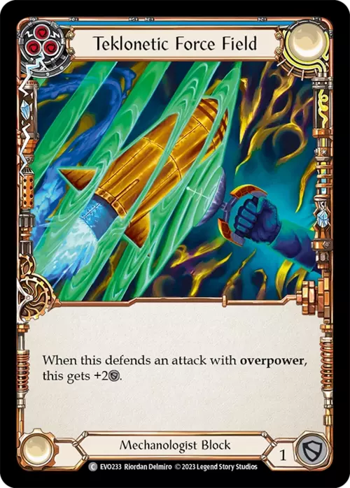 Teklonetic Force Field - Blue Card Front