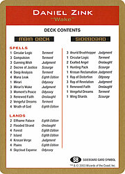 Daniel Zink Decklist