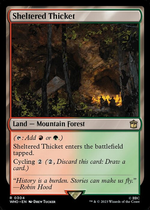 Sheltered Thicket Card Front