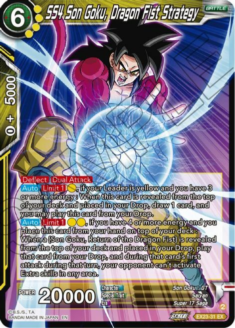 SS4 Son Goku, Dragon Fist Strategy Card Front