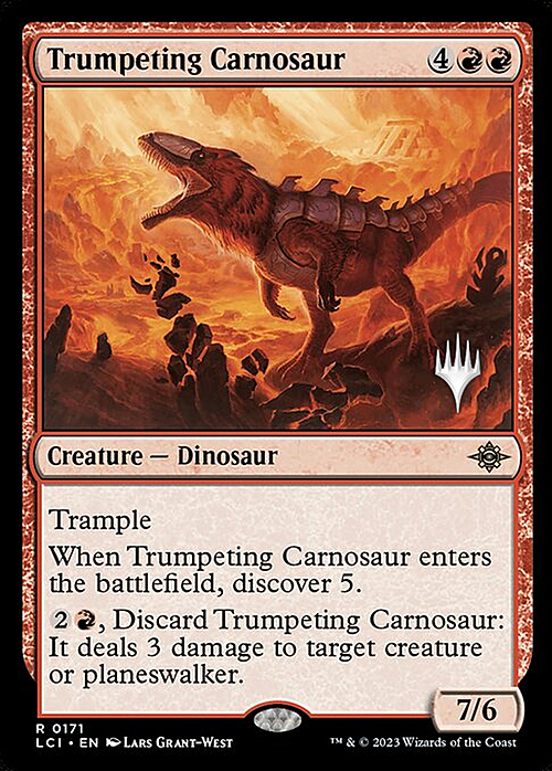 Trumpeting Carnosaur Card Front