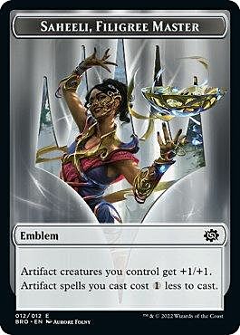 Saheeli, FIligree Master Emblem // Powerstone Card Front